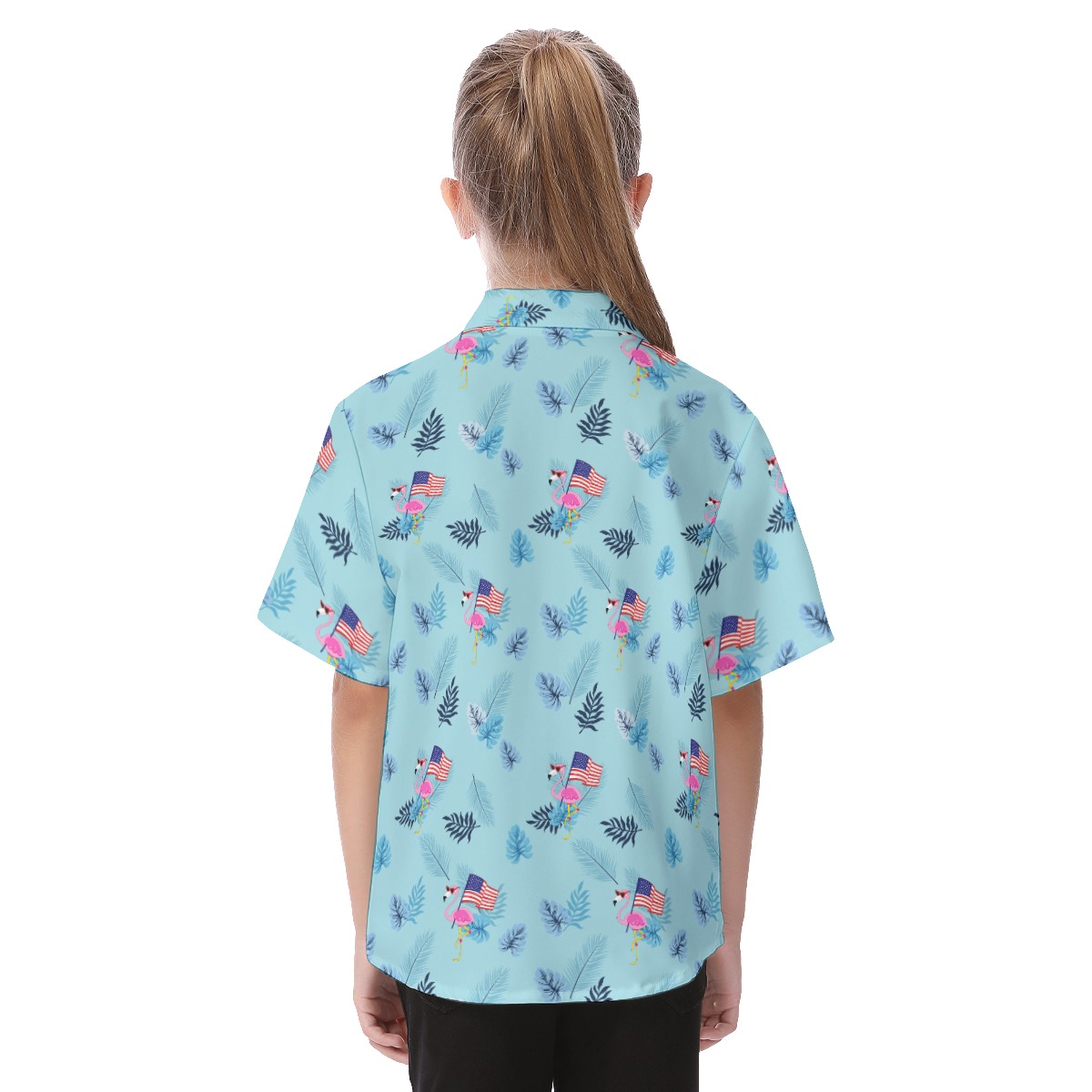 Flamingo American Flag Patriotic Hawaiian Shirt