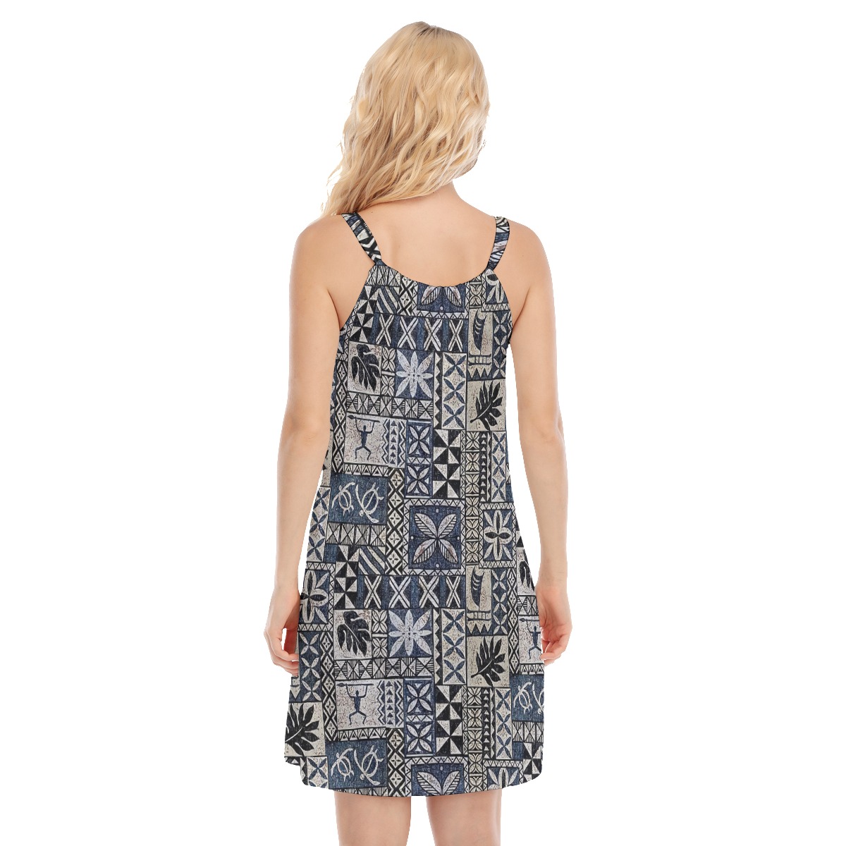 Block Honu Tapa Hawaiian Dress