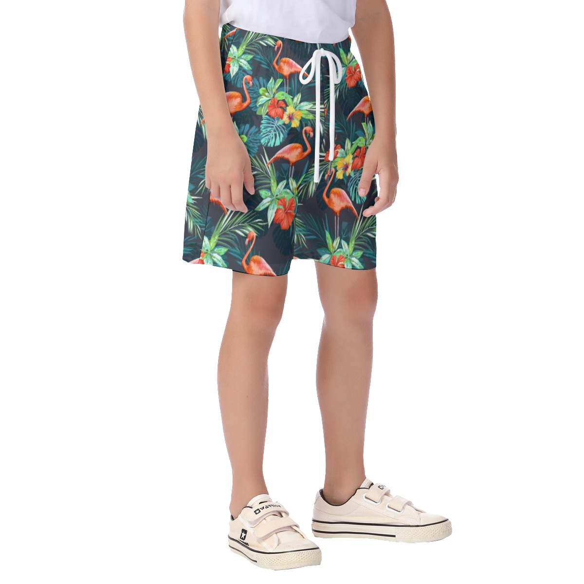 Tropical Flamingo Beach Shorts For Kids