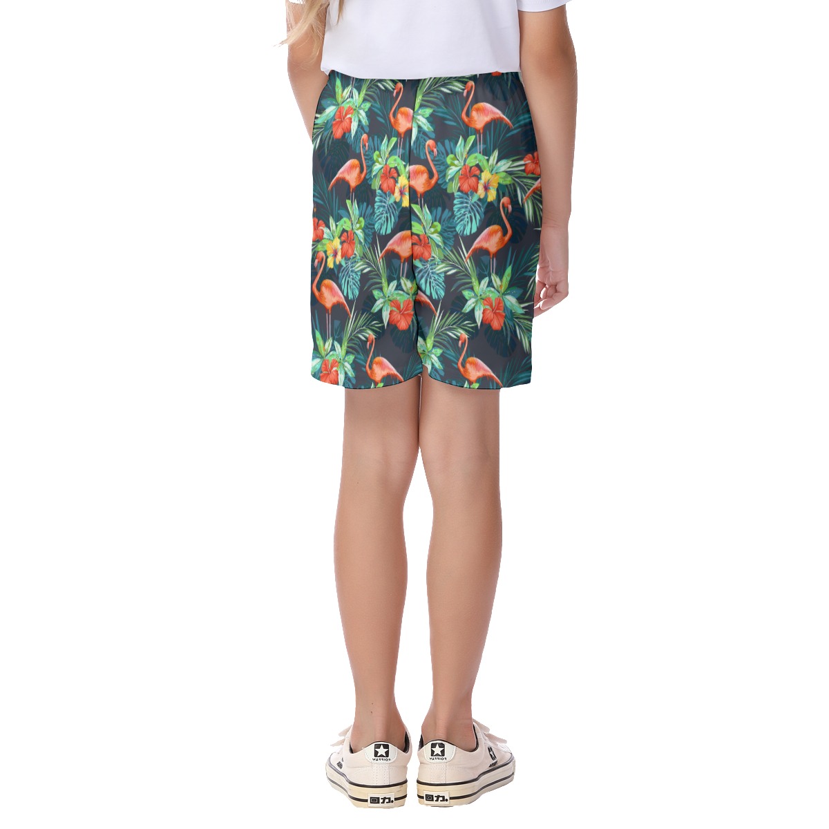 Tropical Flamingo Beach Shorts For Kids