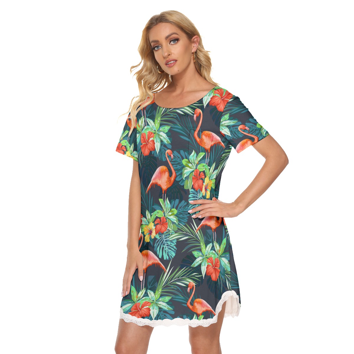 Flamingo Tropical Dress For Women