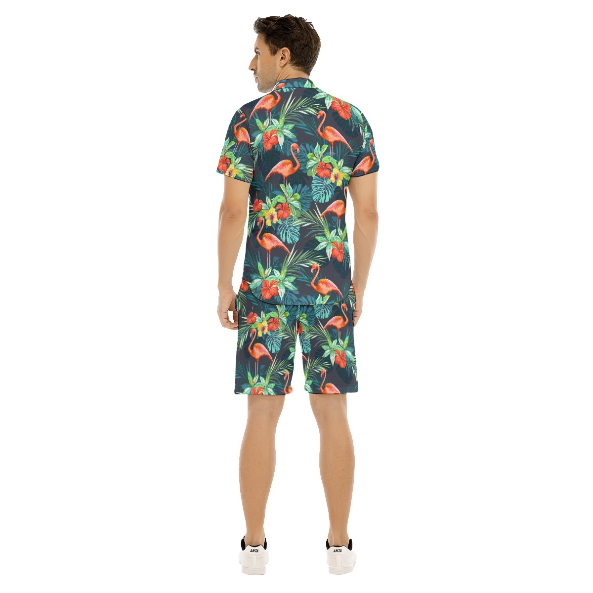 Tropical Flamingo Aloha Shirt And Shorts Set