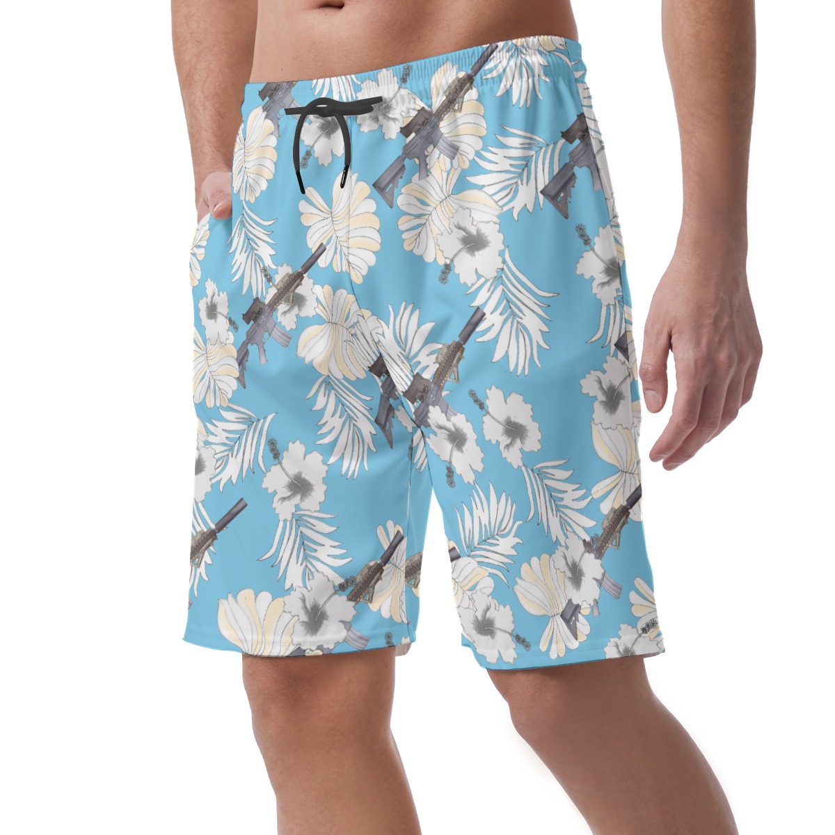 MK18 Gun Tactical Hawaiian Shorts For Men