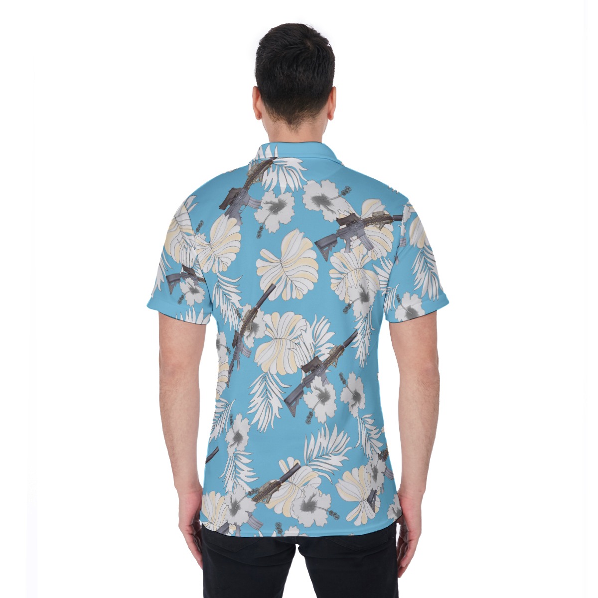 MK18 Gun Hawaiian Polo Shirt