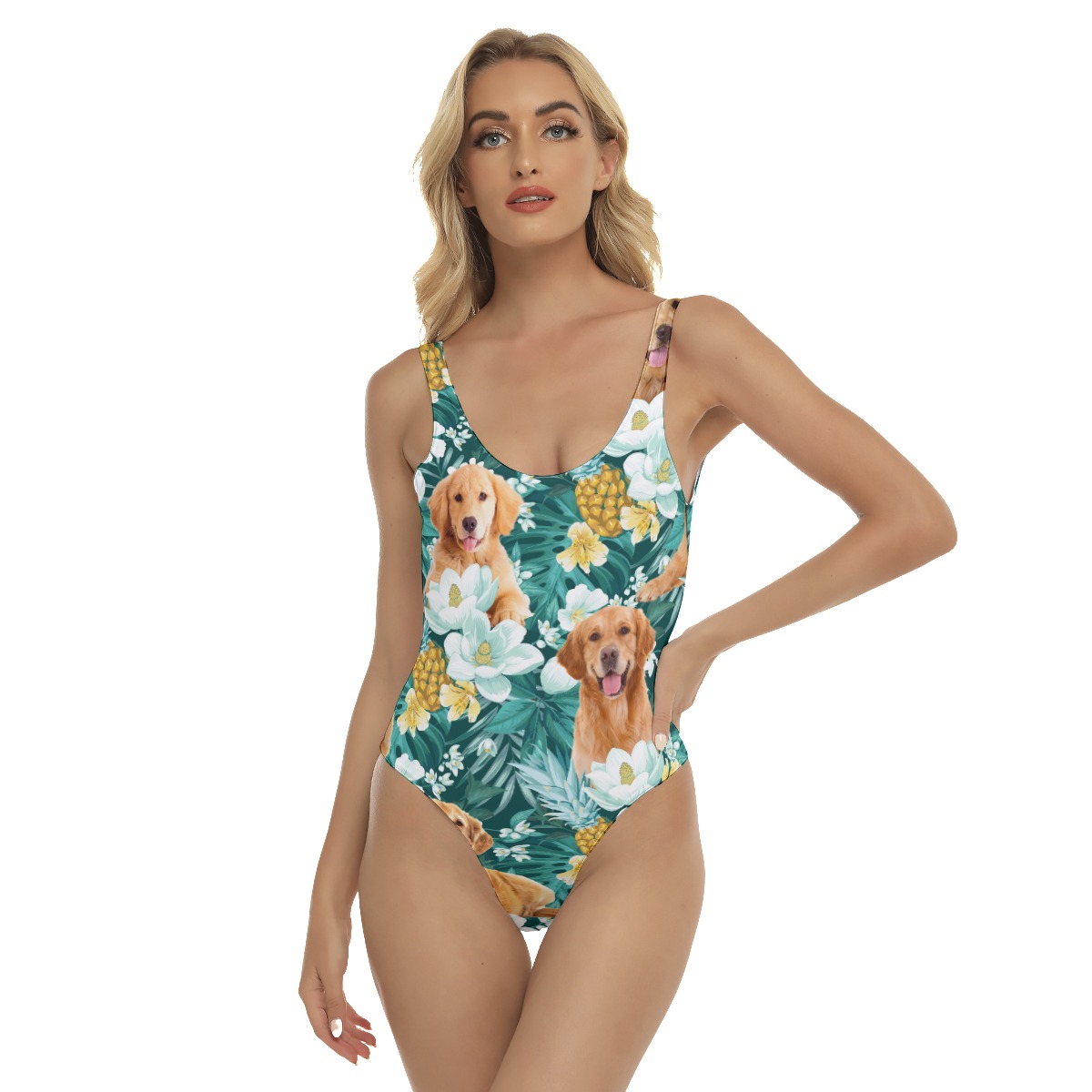 Golden Retriever Summer One Piece Swimsuit For Women - variant image 1