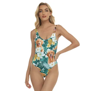 Golden Retriever Summer One Piece Swimsuit For Women