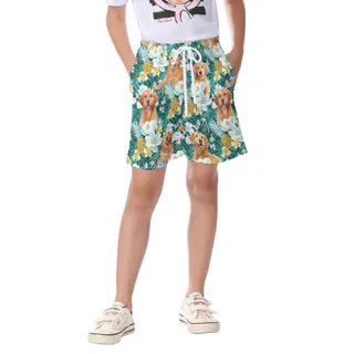 Cute Golden Retriever Summer Shorts For Kids