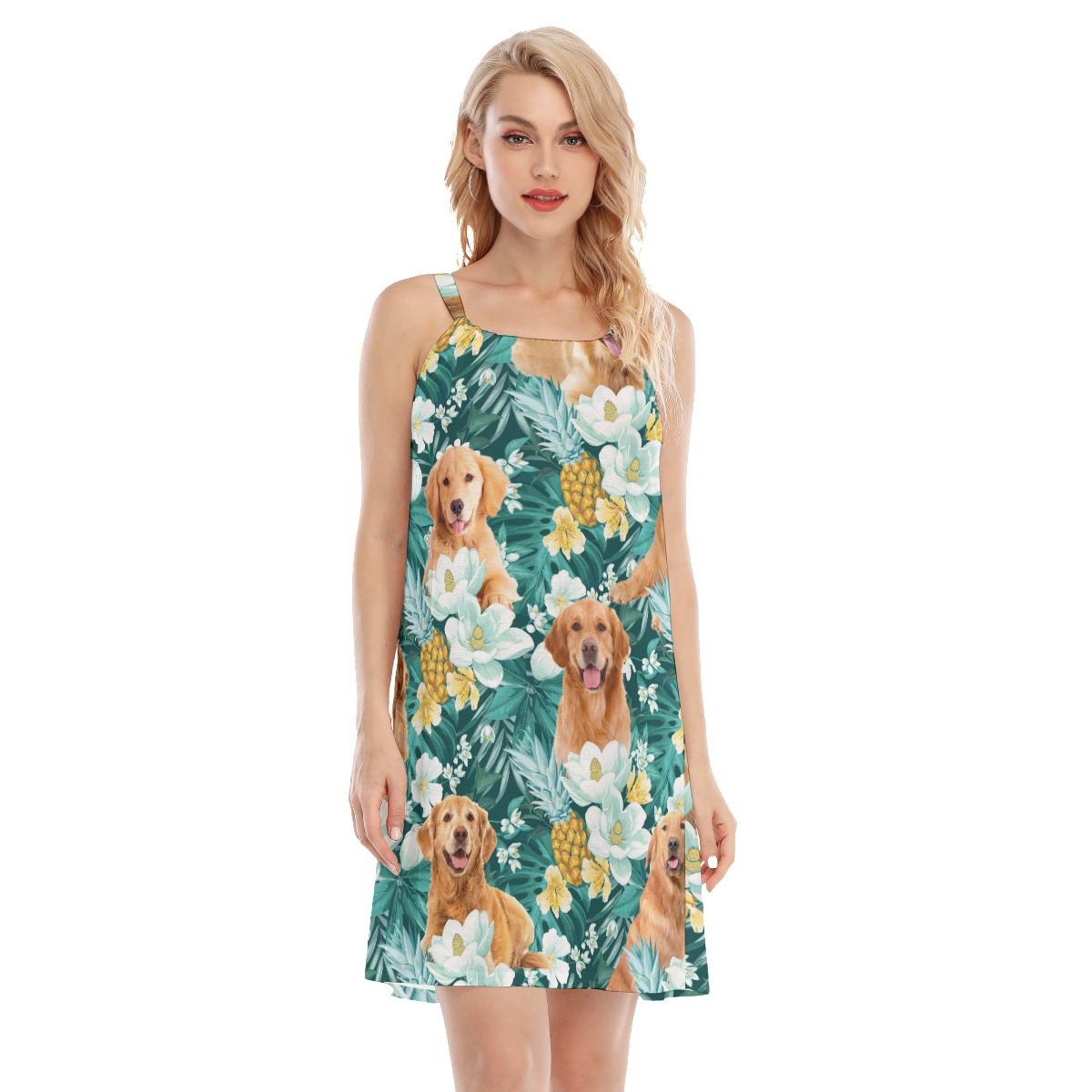 Golden Retriever Lovers Hawaiian Dress For Summer - variant image 1