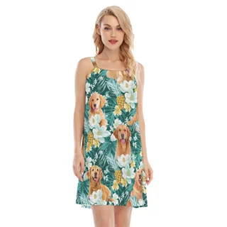 Golden Retriever Lovers Hawaiian Dress For Summer