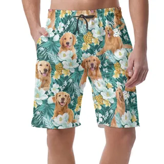 Golden Retriever Beach Shorts For Men