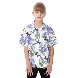 Floral Texas Aloha Shirt For Kids