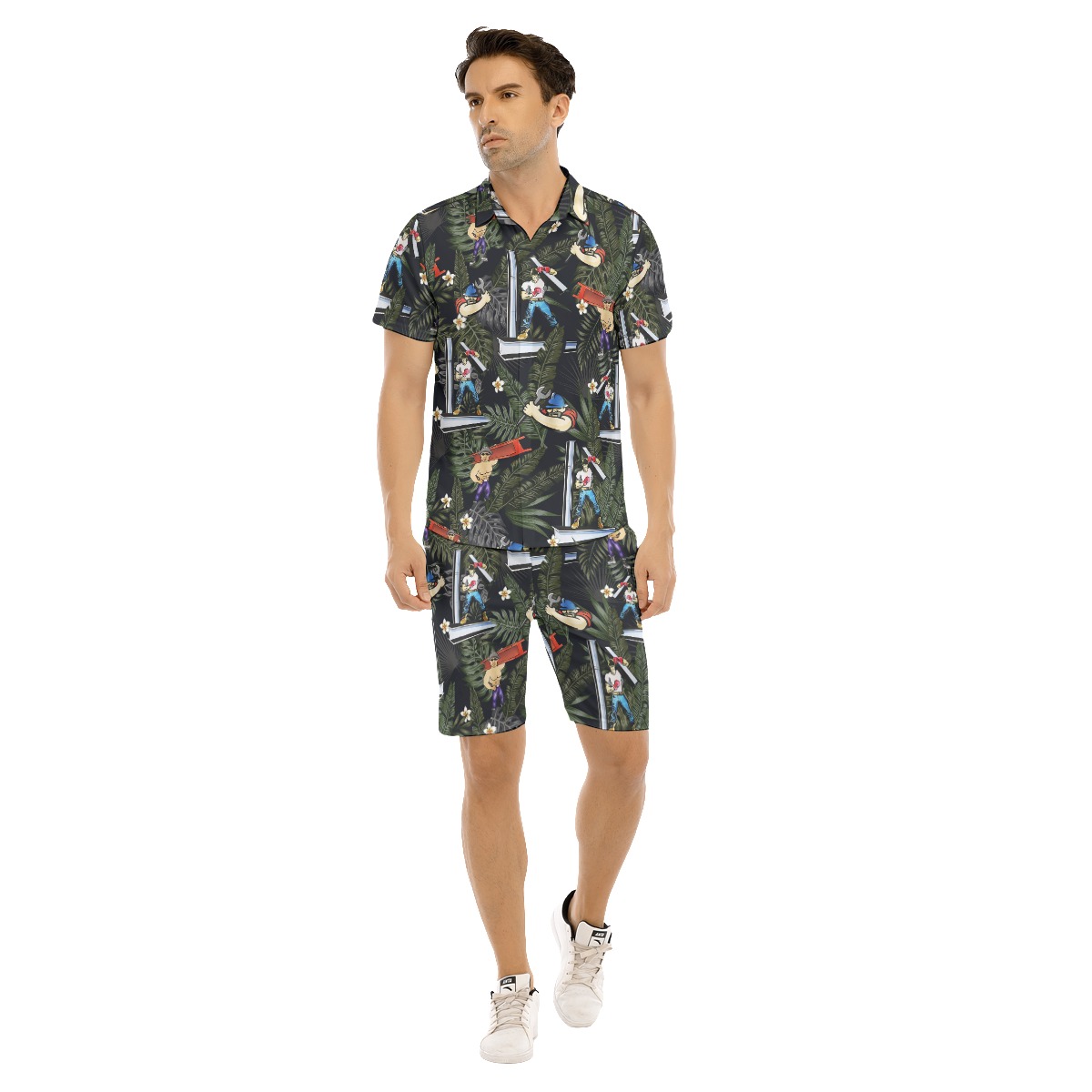 Set Construction Summer Hawaiian Shirt And Shorts For Men - variant image 1