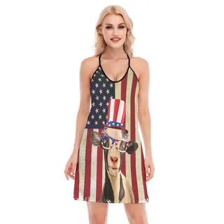 Unique 4th Of July Goat Hawaiian Dress For Women