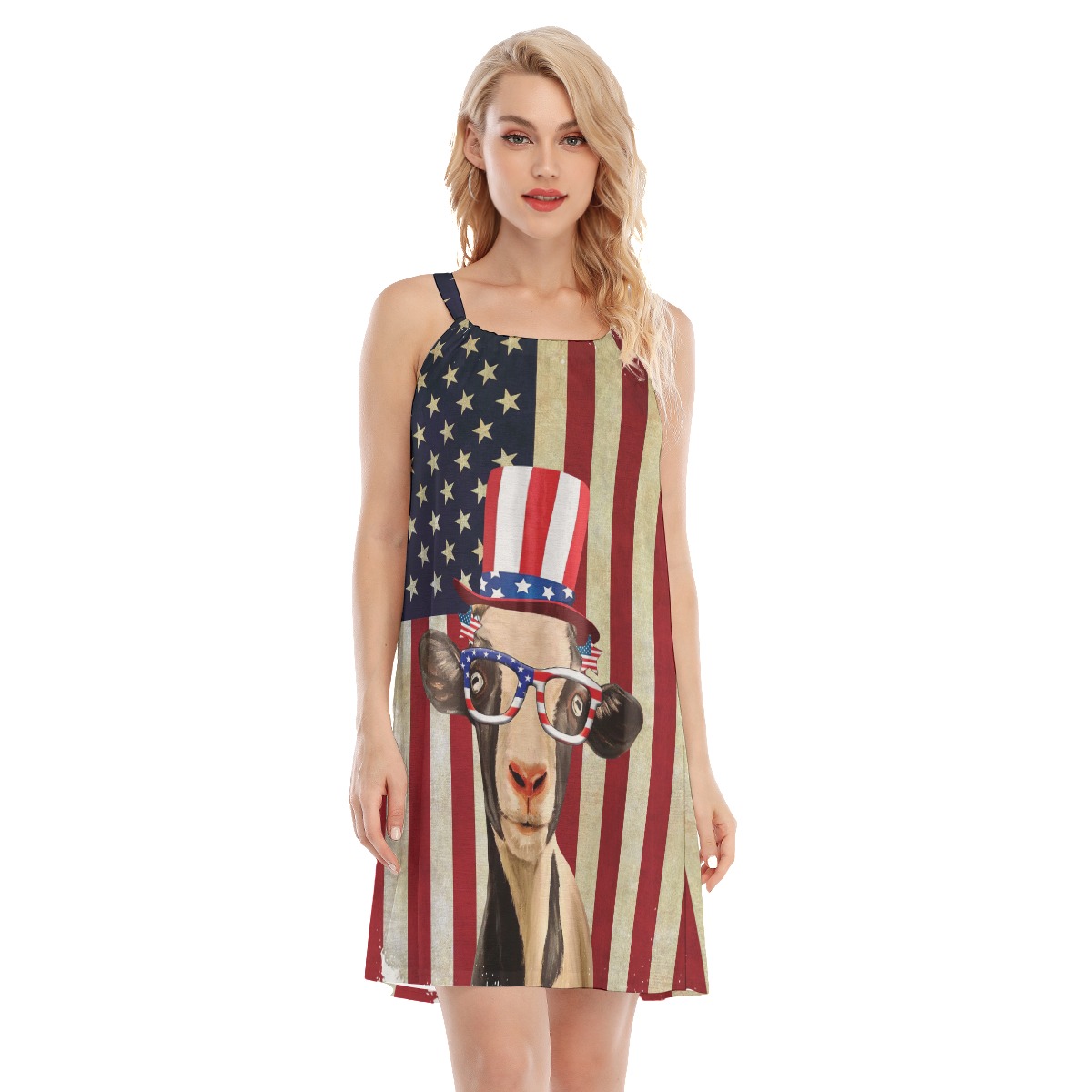 Hawaiian Goat 4th Of July Aloha Dress For Women - variant image 1
