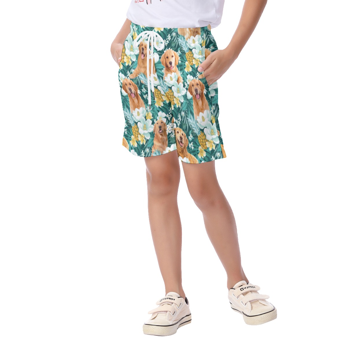 Cute Golden Retriever Summer Shorts For Kids