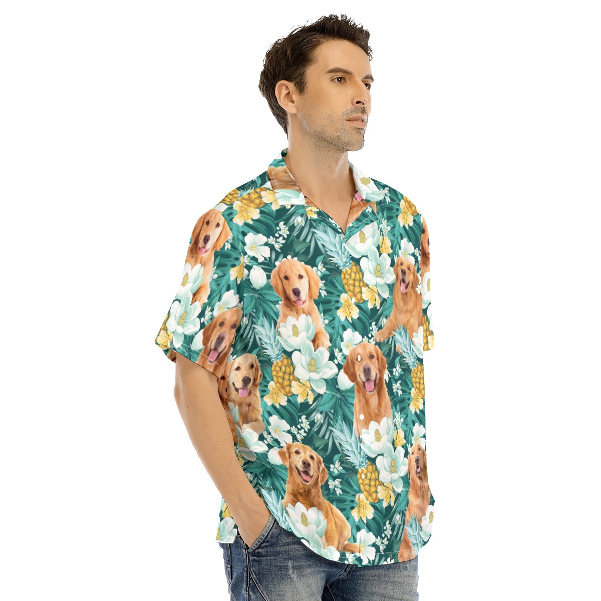 Golden Retriever Hawaiian Shirt