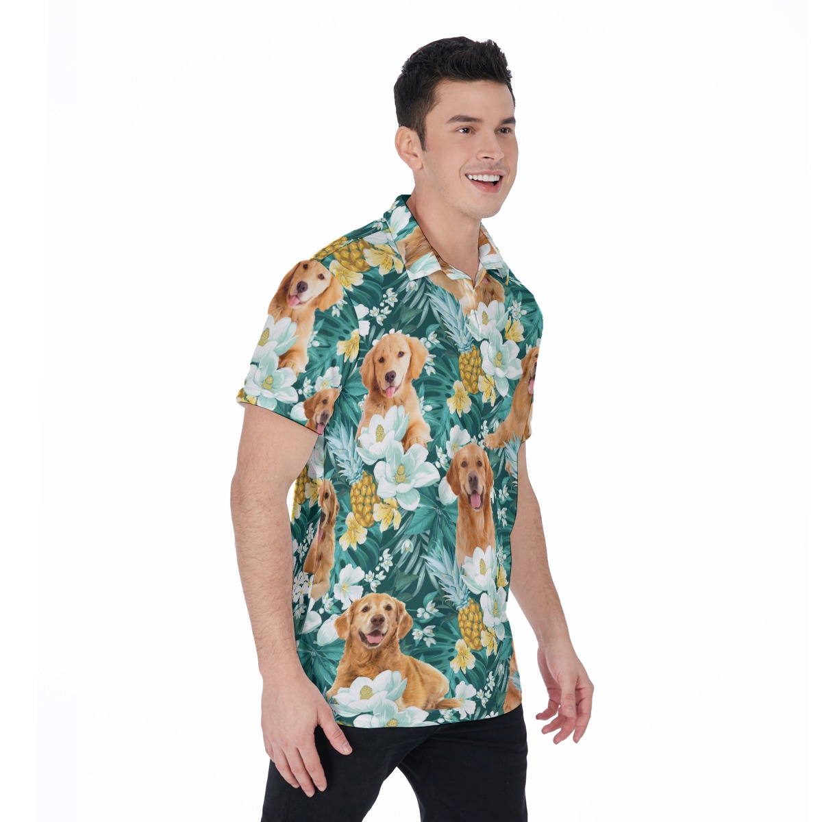 Golden Retriever Hawaiian Polo Shirt