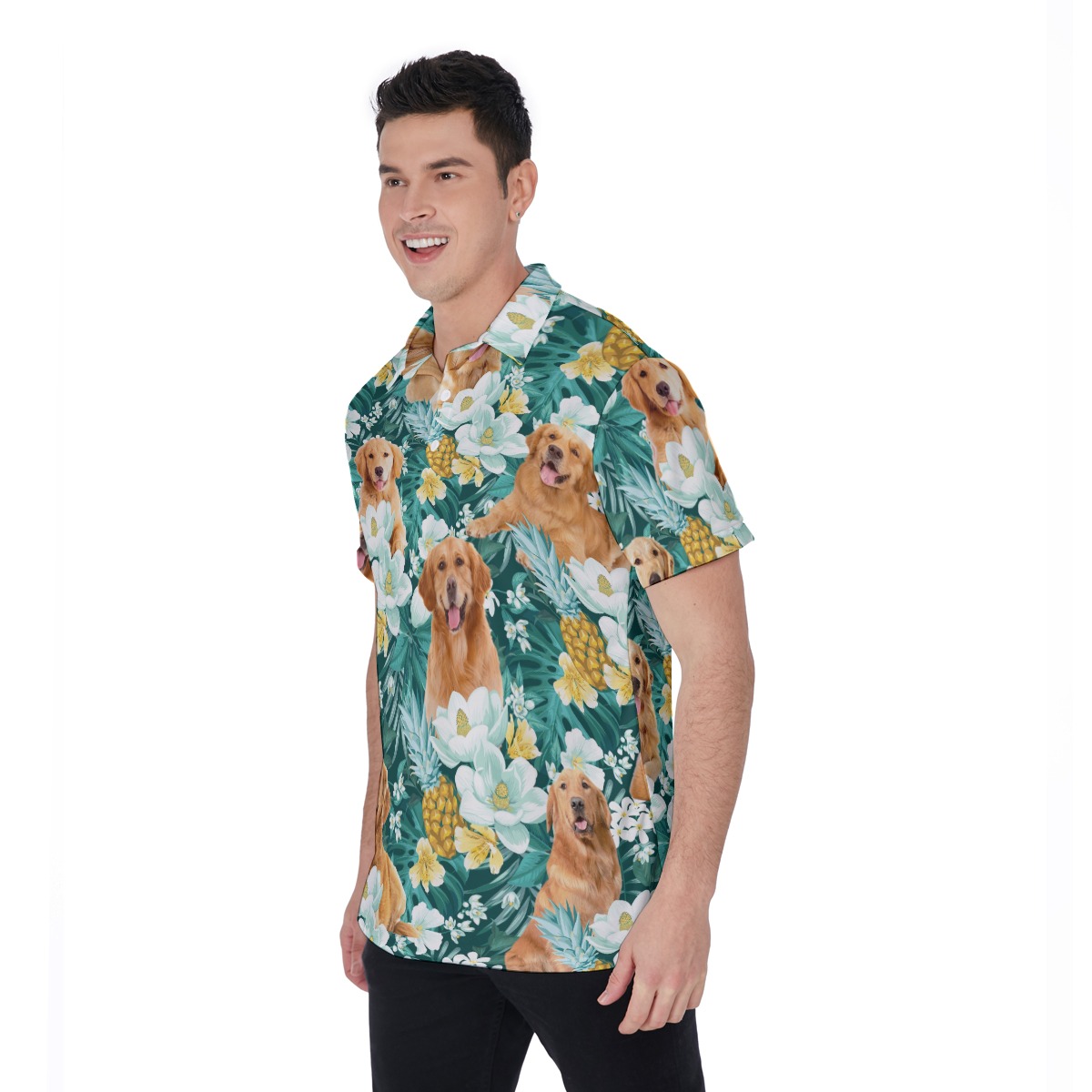 Golden Retriever Hawaiian Polo Shirt