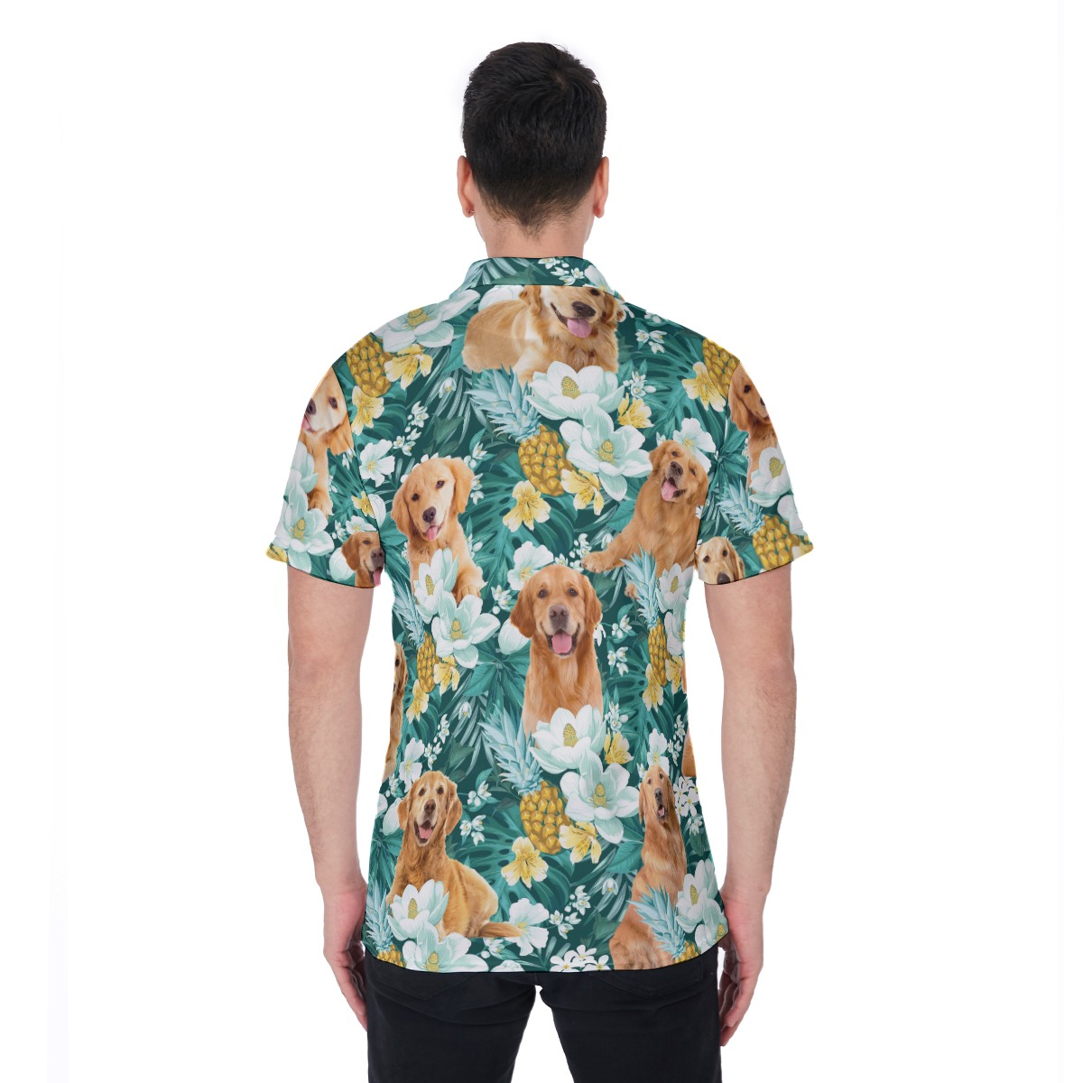 Golden Retriever Hawaiian Polo Shirt