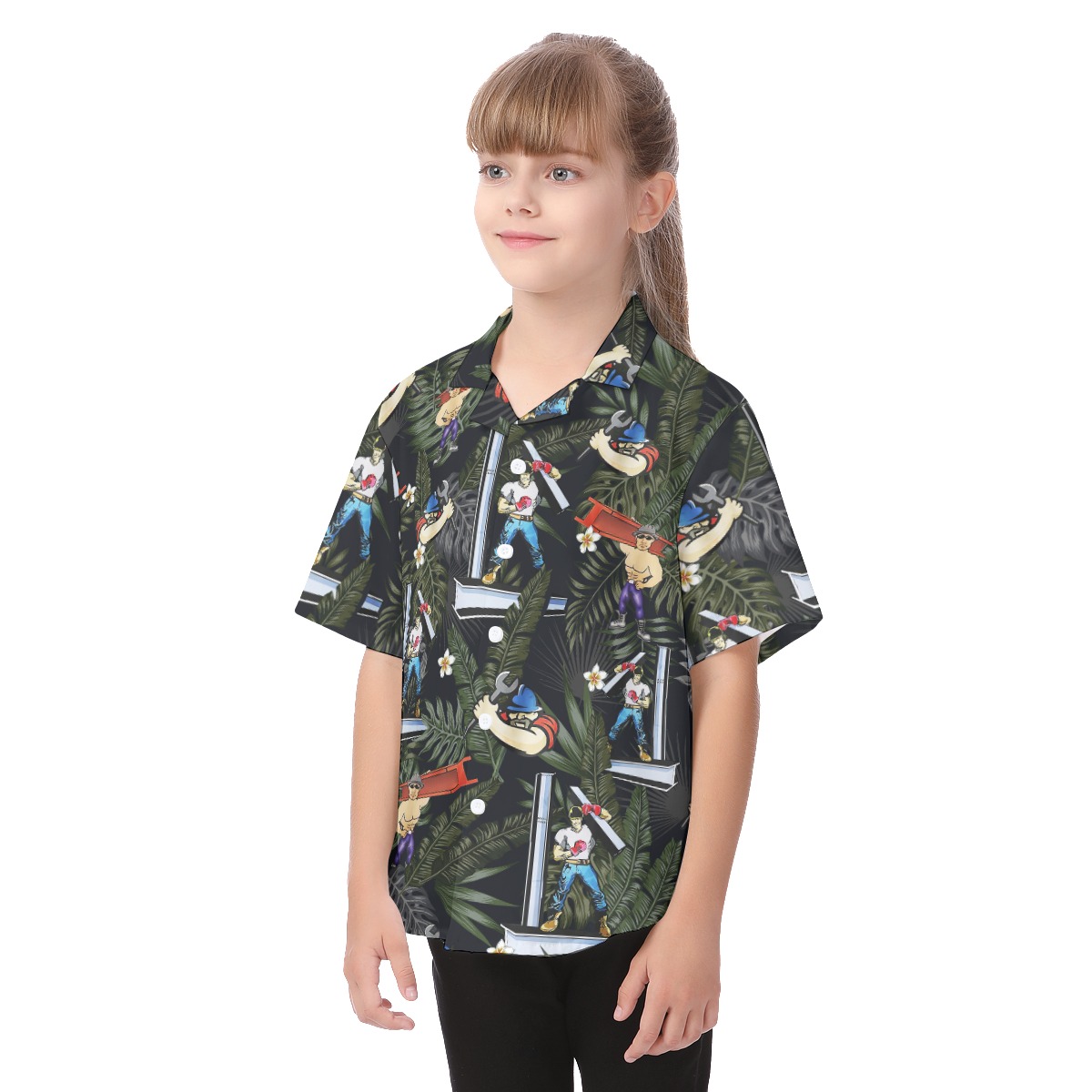 Ironworker Button Up Shirt For Kids