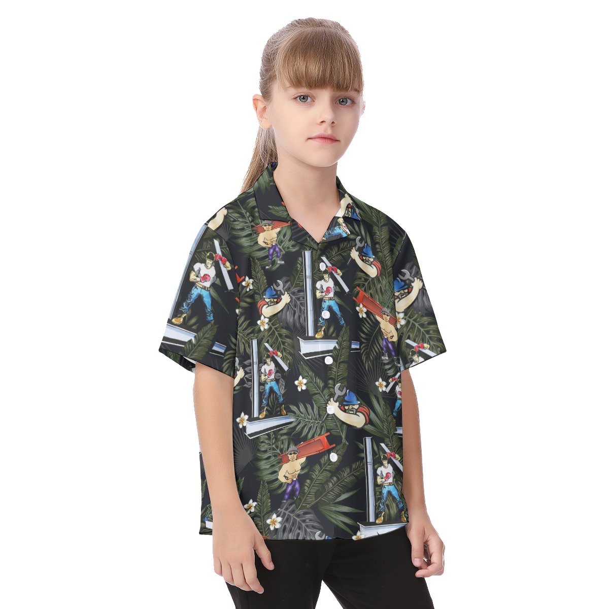 Ironworker Button Up Shirt For Kids