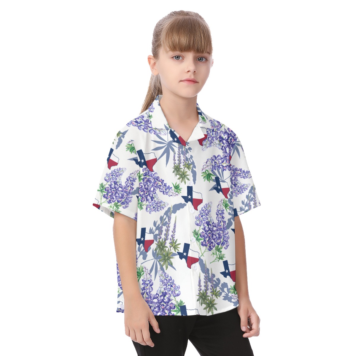 Floral Texas Aloha Shirt For Kids