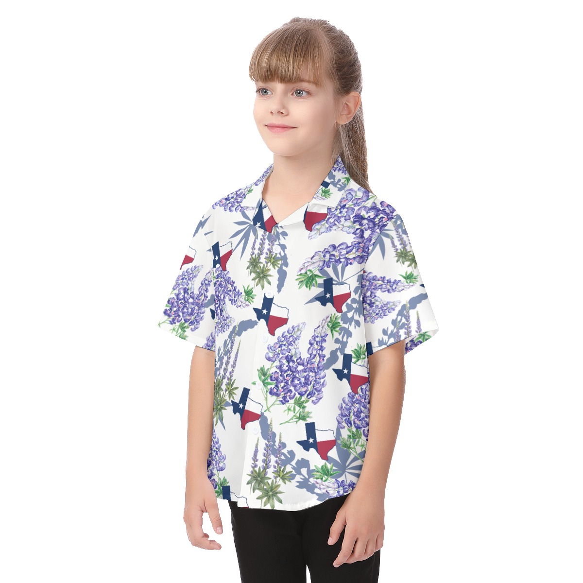 Floral Texas Aloha Shirt For Kids