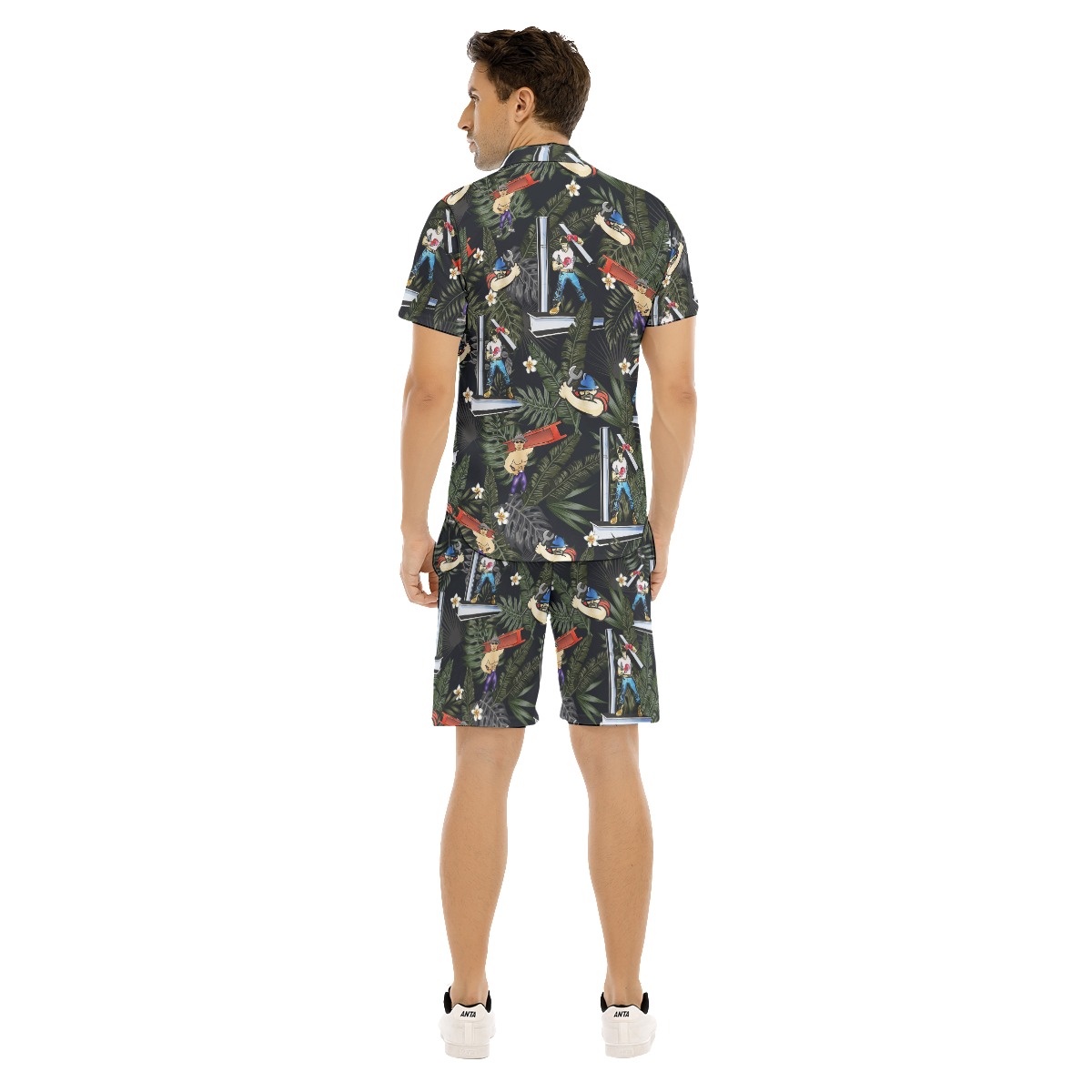 Set Construction Summer Hawaiian Shirt And Shorts For Men