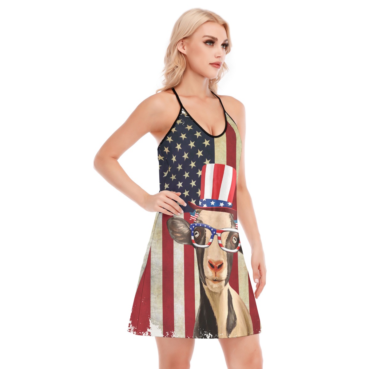 Unique 4th Of July Goat Hawaiian Dress For Women