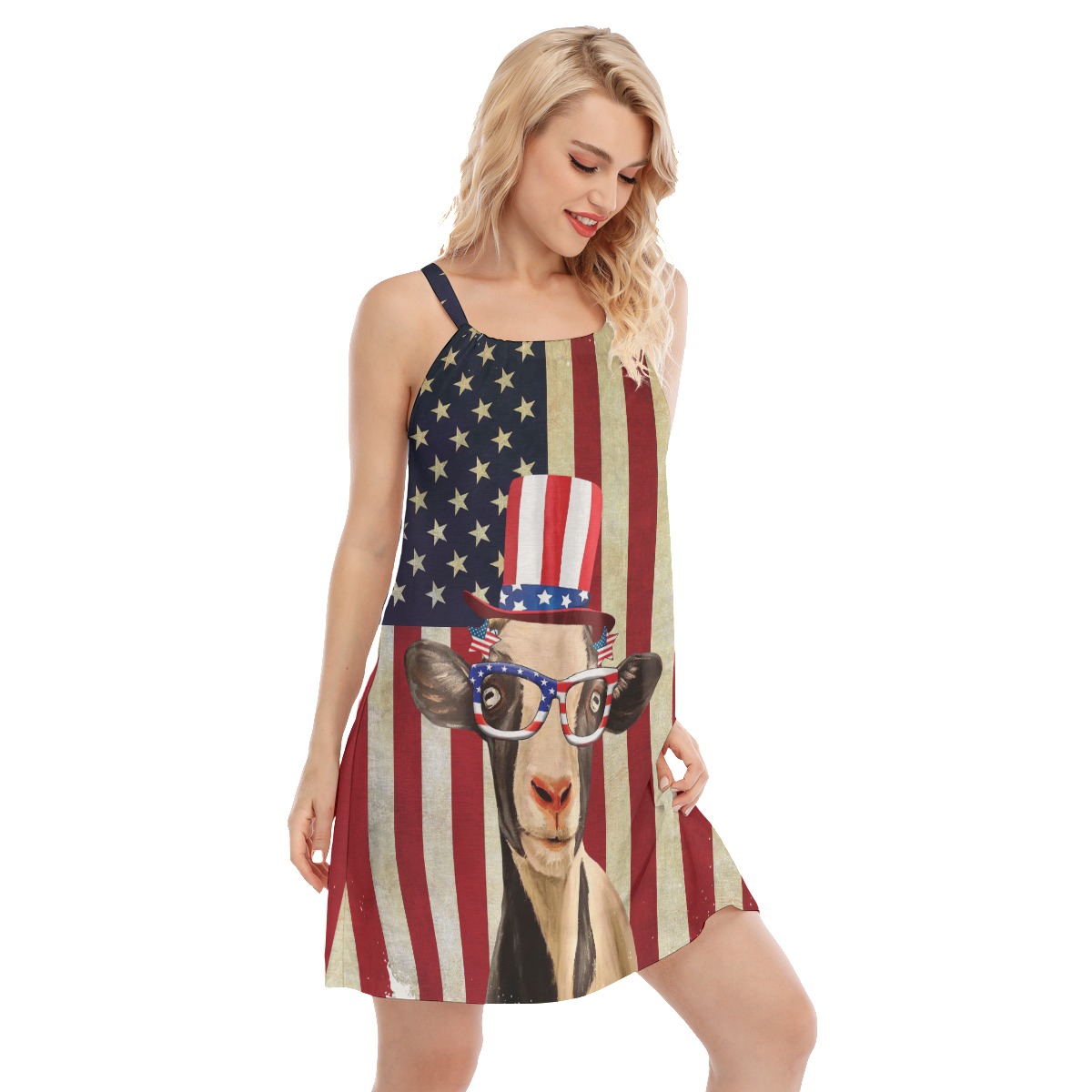 Hawaiian Goat 4th Of July Aloha Dress For Women