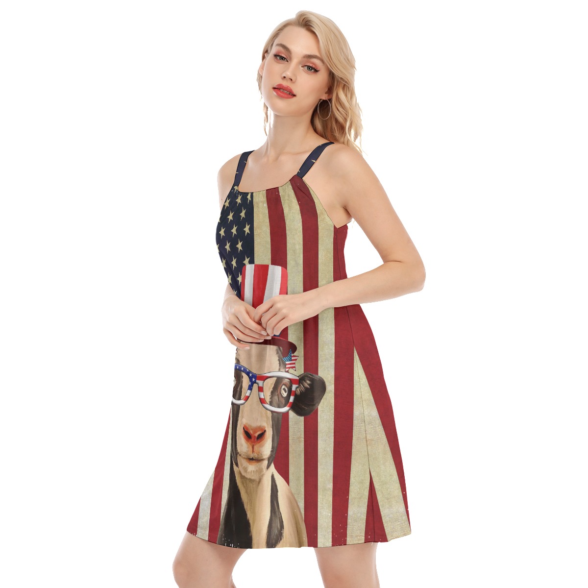 Hawaiian Goat 4th Of July Aloha Dress For Women