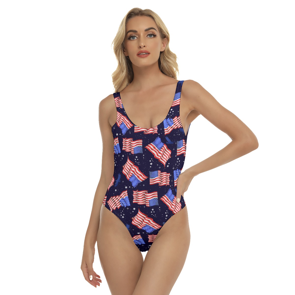 American Flag Black Swimsuit For Women - variant image 1