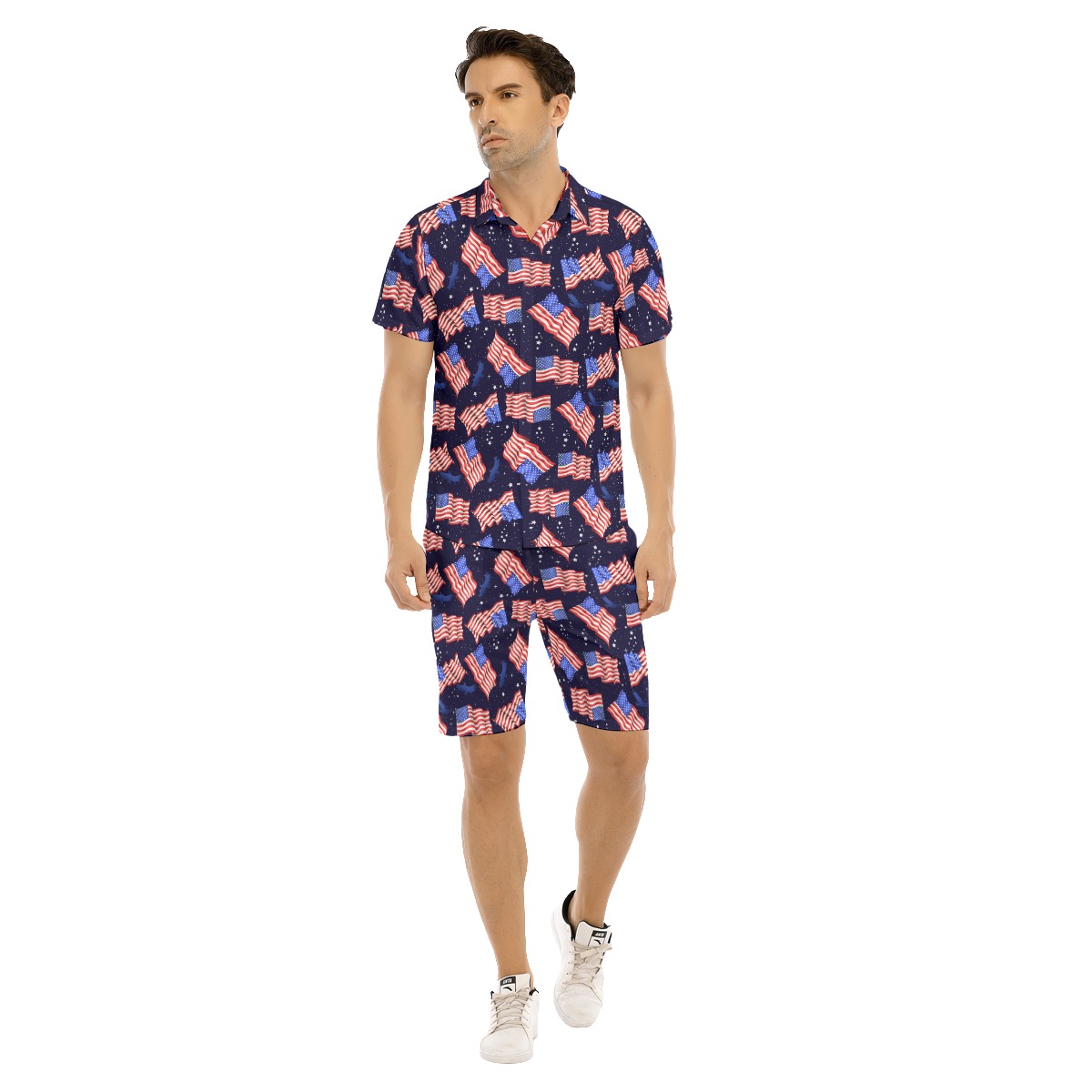 4th Of July USA Men's Hawaiian Shorts - variant image 1