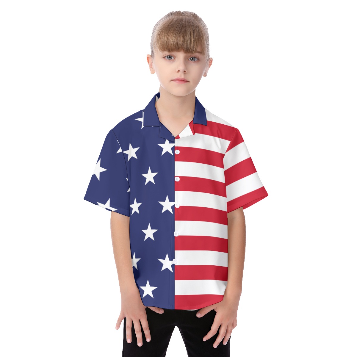 USA Hawaiian Shirt For Kids - variant image 1