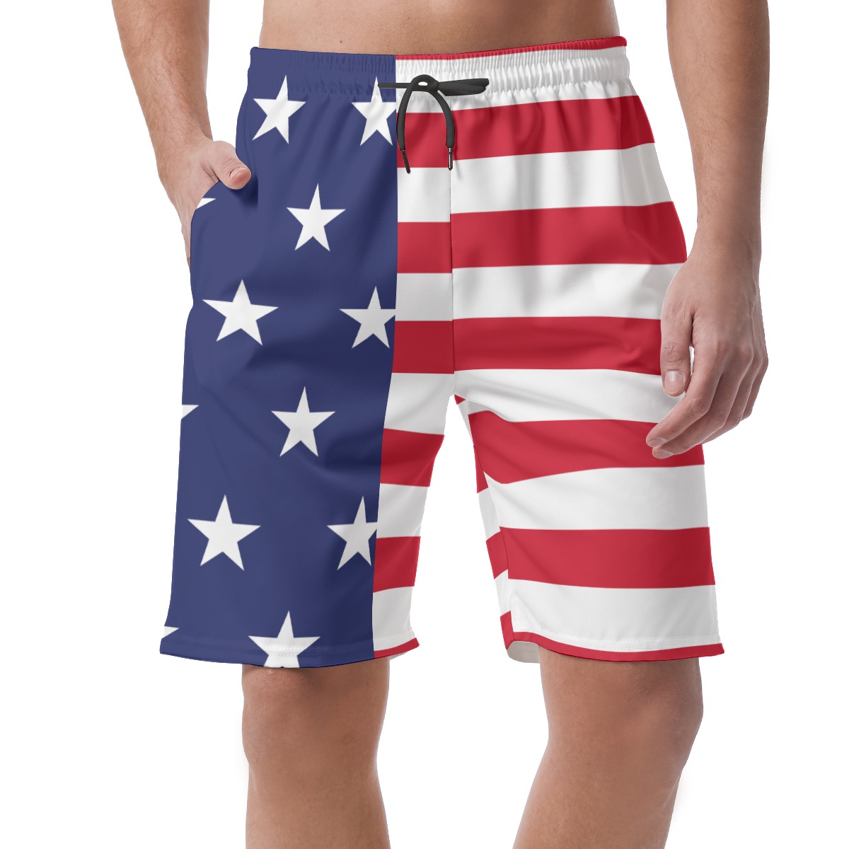 American Flag Men's Hawaiian Shorts - variant image 1