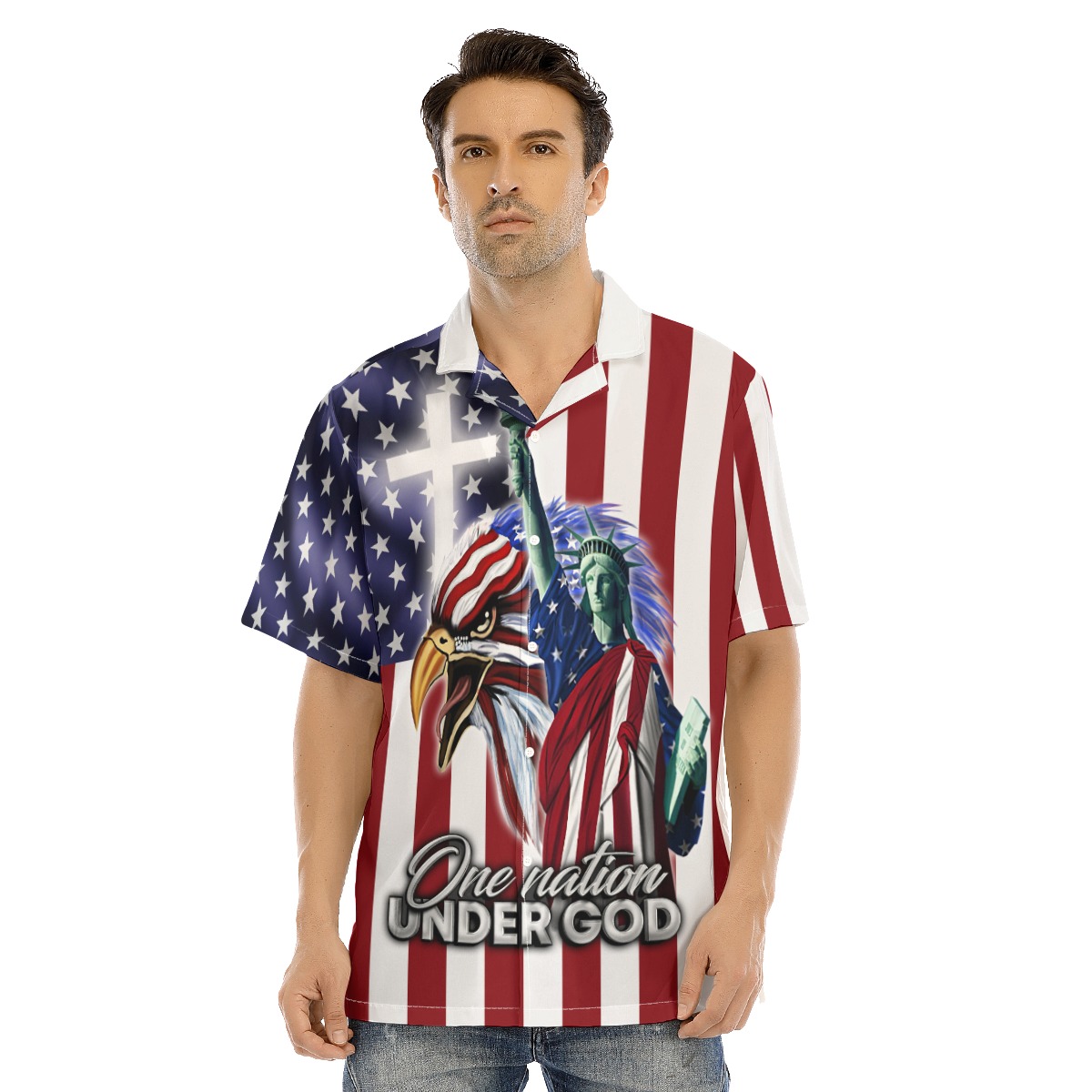 American Flag Hawaiian Shirt - variant image 1