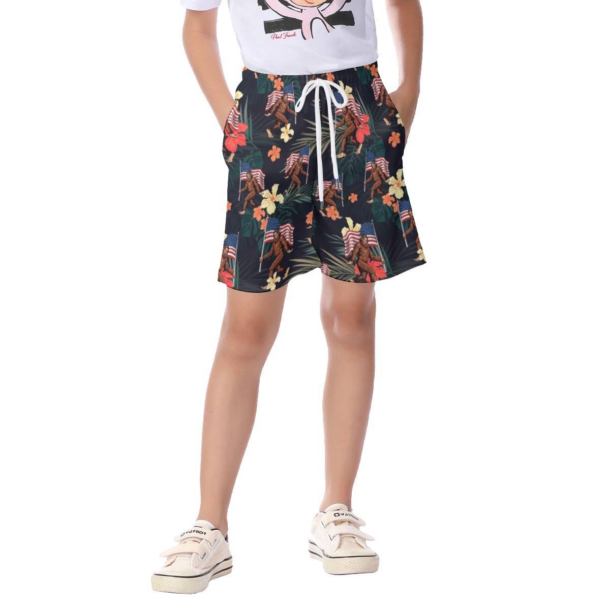 Big Foot Patriotic Swim Trunks For Kids - variant image 1