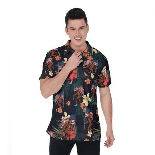 Big Foot Tropical Polo Shirt For Men