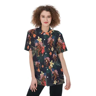 4th Of July Bigfoot Tropical Hawaiian Shirt