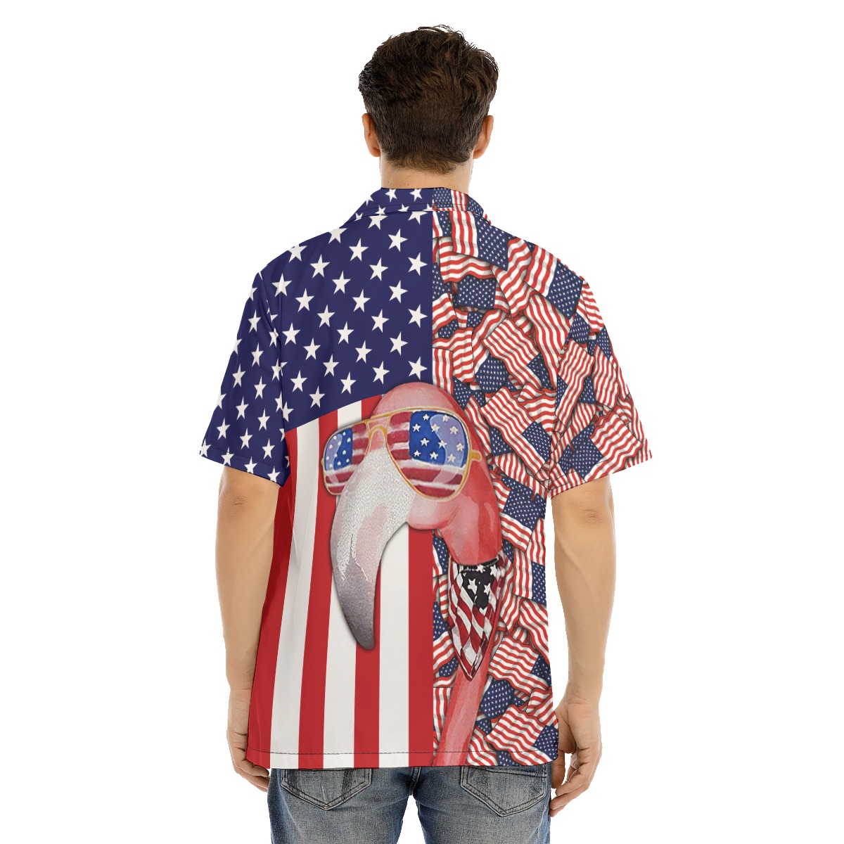 Flamingo 4th Of July American Flag Hawaiian Shirt