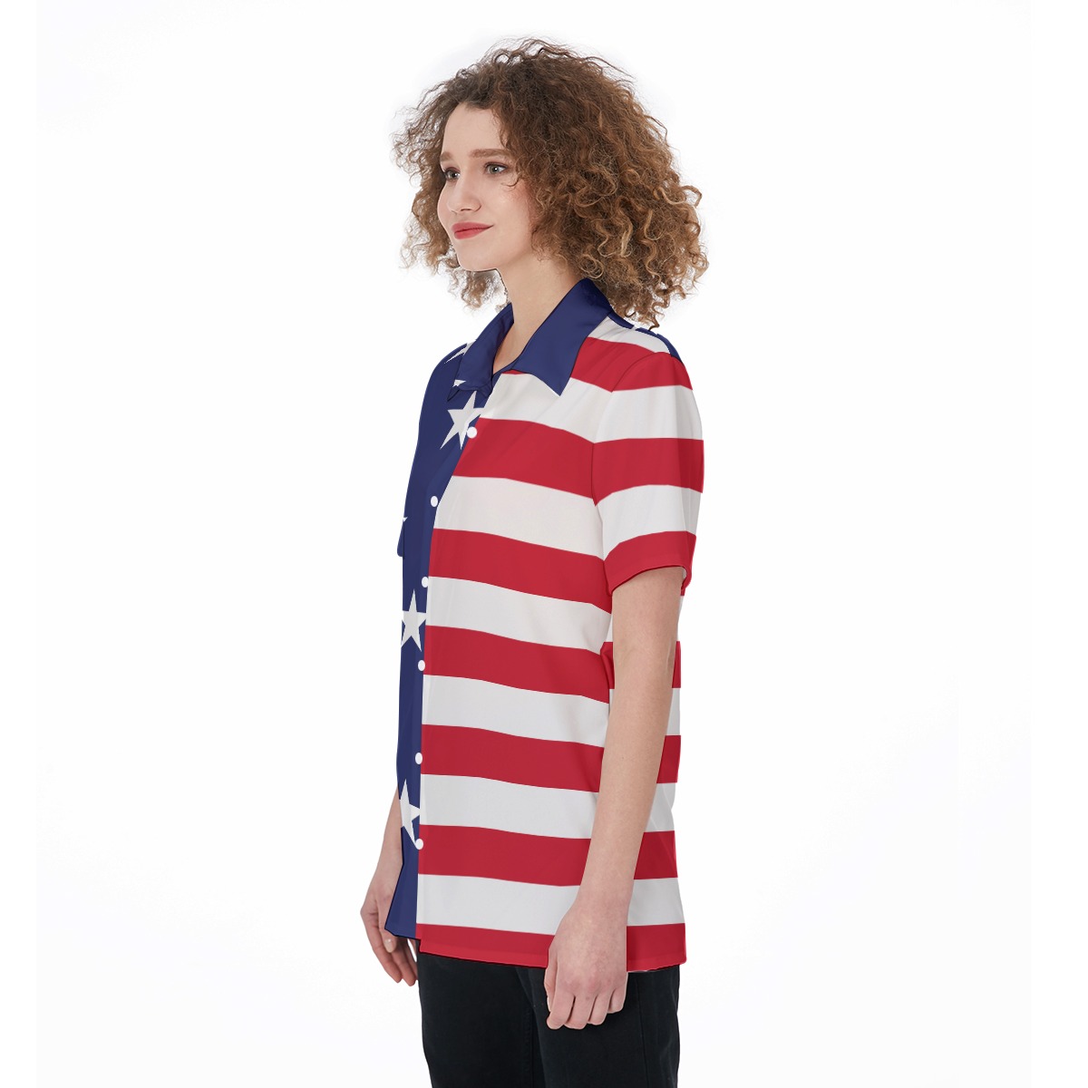 American Flag Hawaiian Shirt For Women