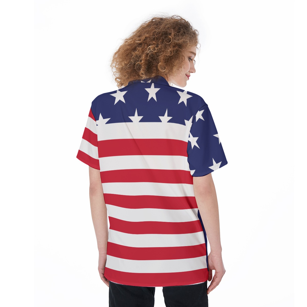 American Flag Hawaiian Shirt For Women