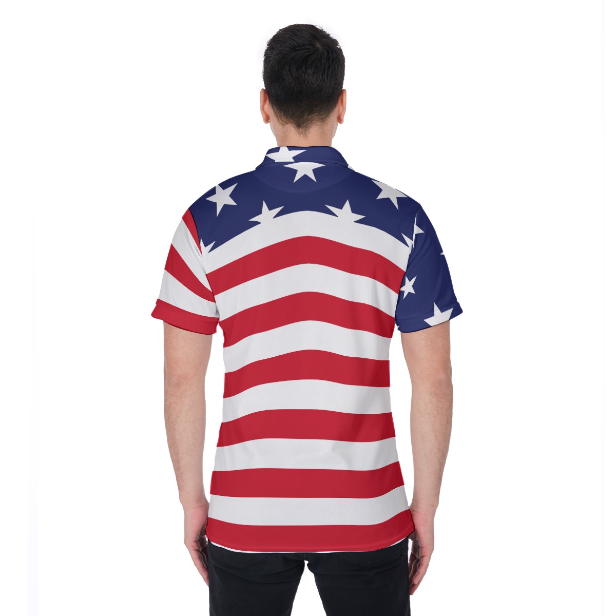 American Flag Blue Red And White Men's Polo Shirt