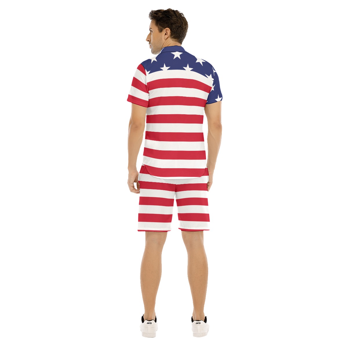 American Flag Matching Hawaiian Shirt And Shorts