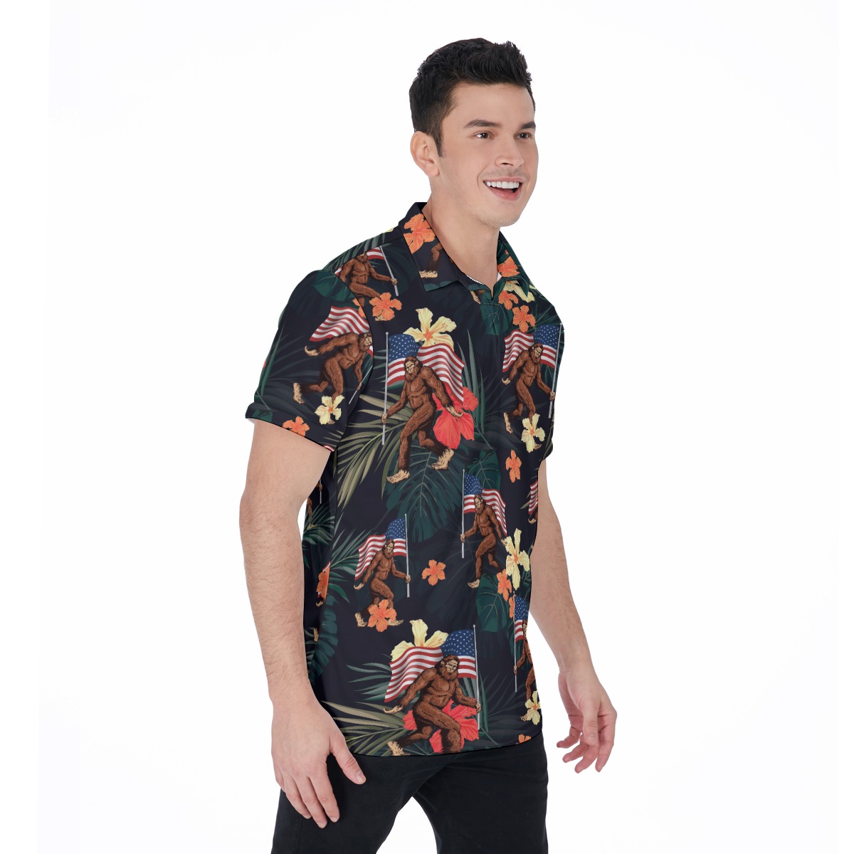Big Foot Tropical Polo Shirt For Men