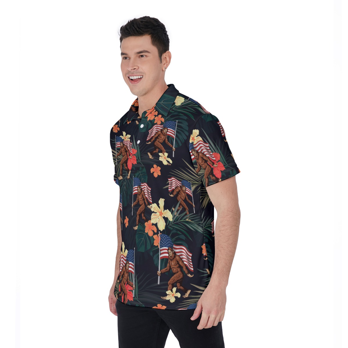 Big Foot Tropical Polo Shirt For Men