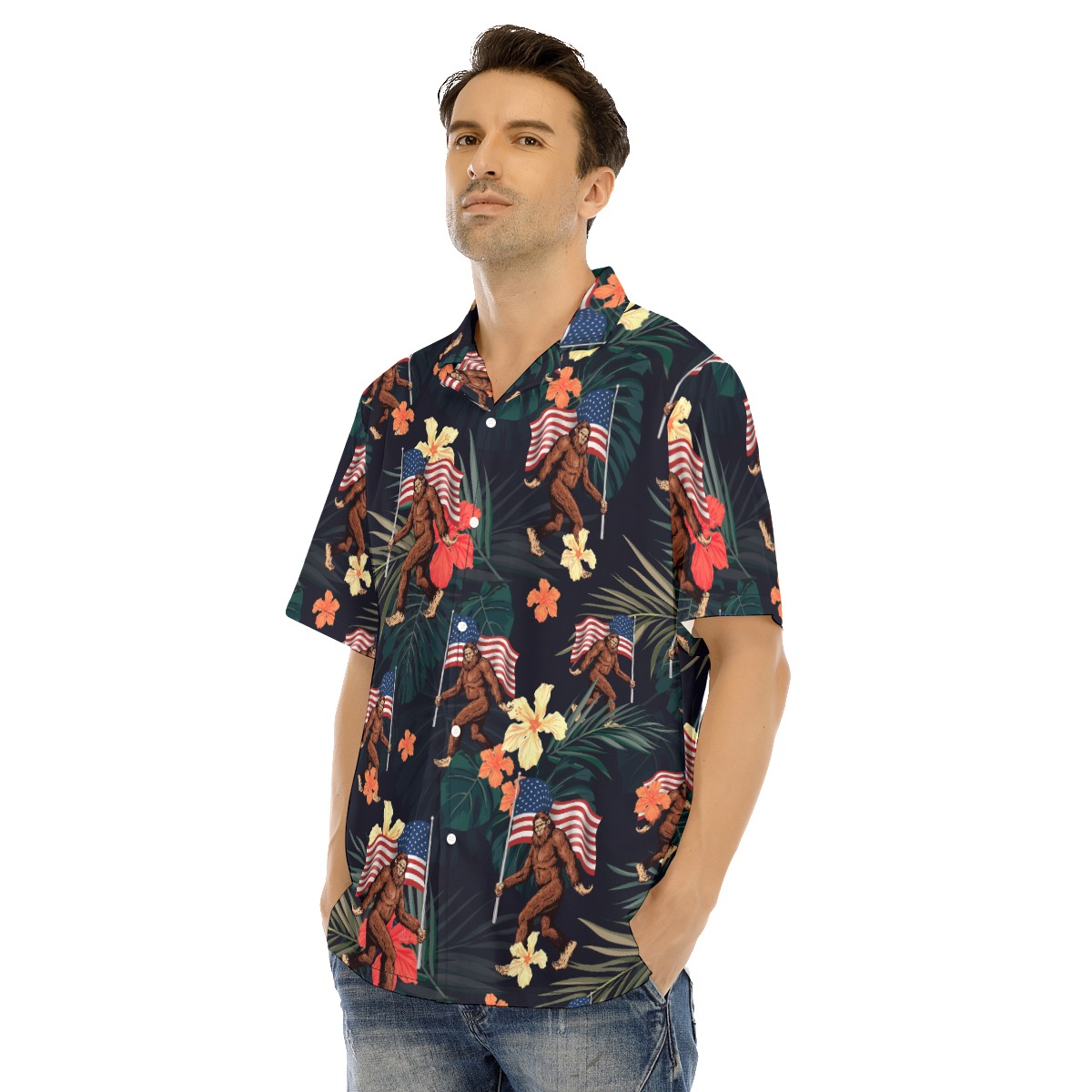 Tropical Big Foot Hawaiian Shirt For Men