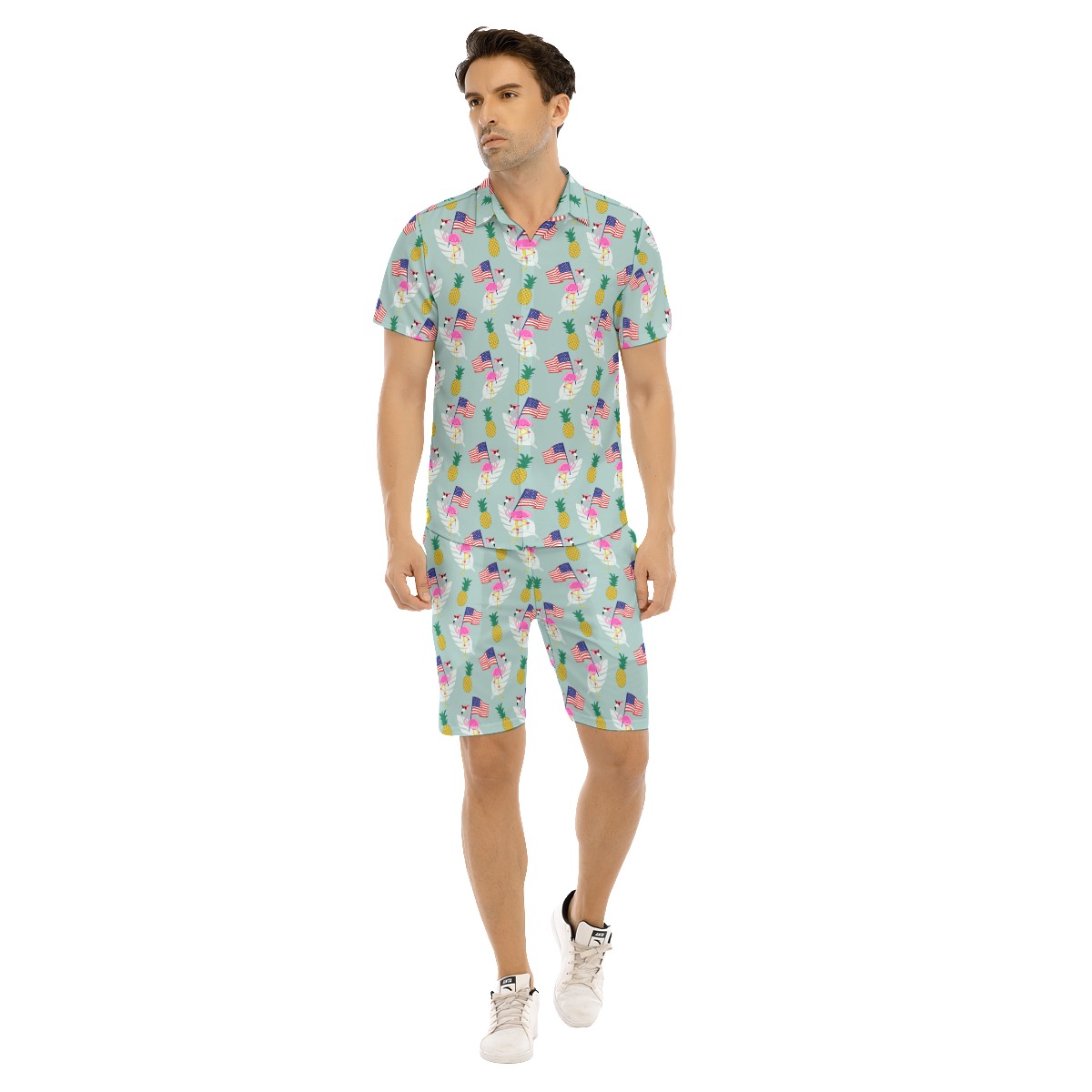 Flamingo Independence 4th Of July Shirt And Shorts - variant image 1
