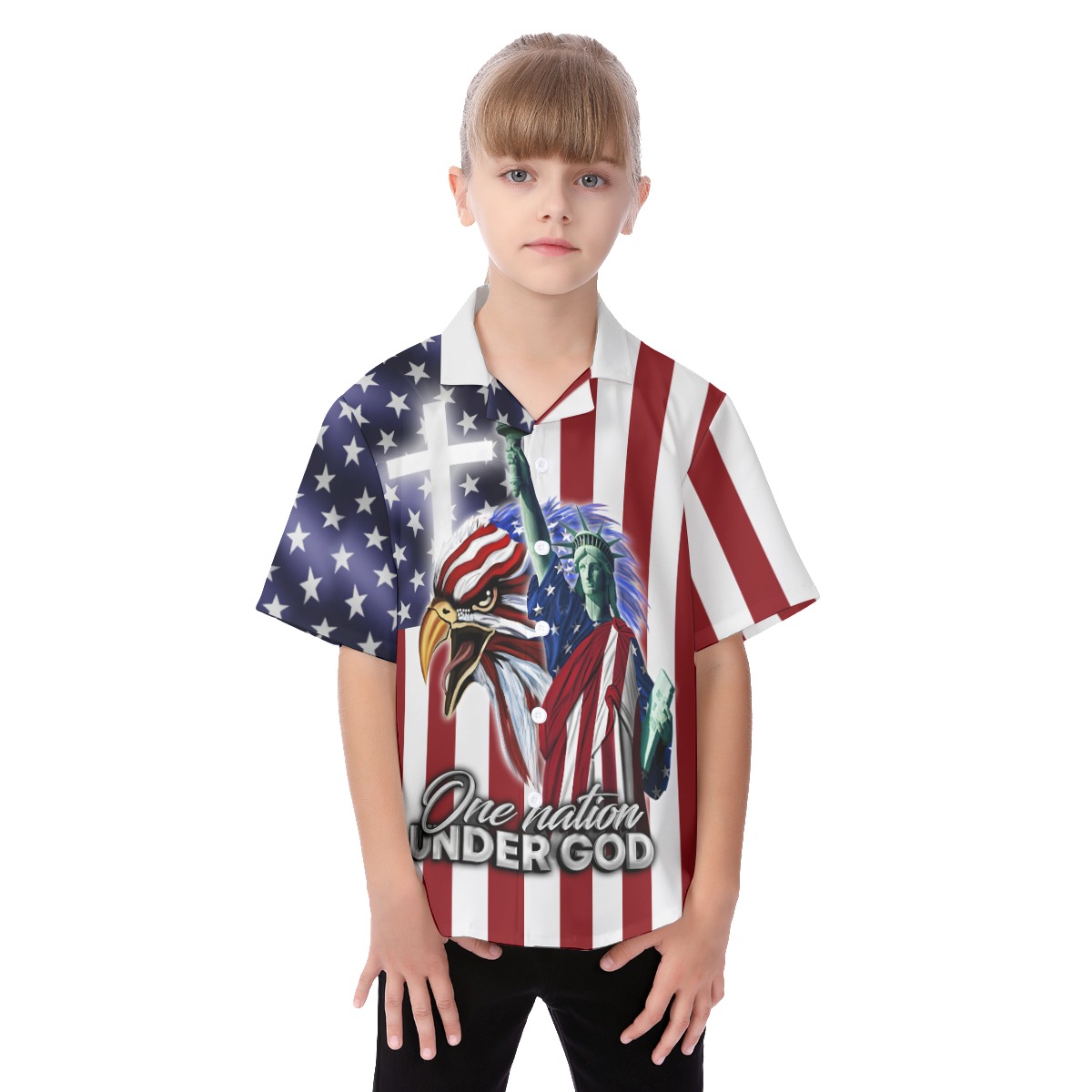 Freedom American Eagle Hawaiian Shirt For Kids - variant image 1