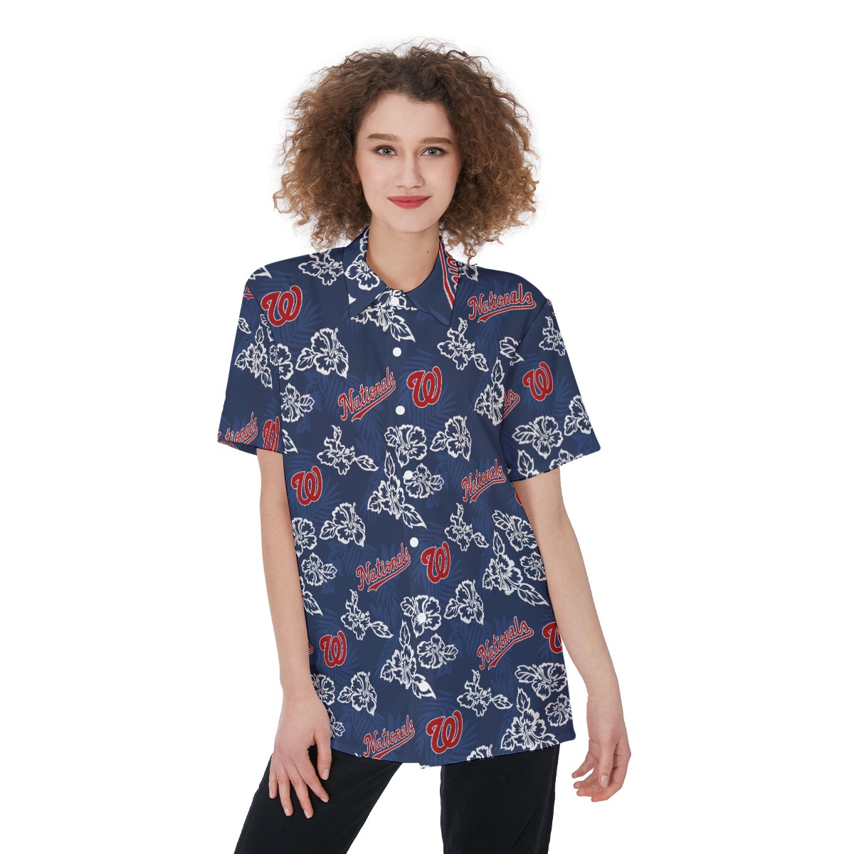 Washington Nationals Hawaiian Women Shirt - variant image 1